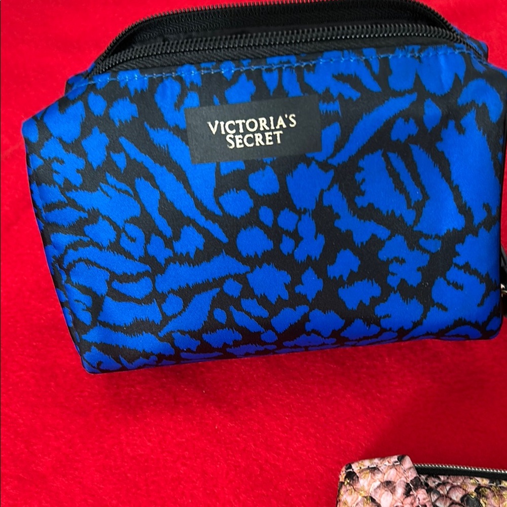 Victoria's Secret Blue and Brown YSL Cosmetic Bag with Snake Print - Picture 2 of 6